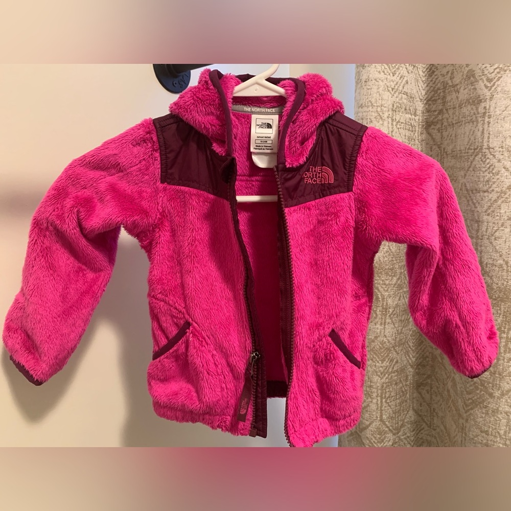 Pink kids north face jacket size 18-24 months